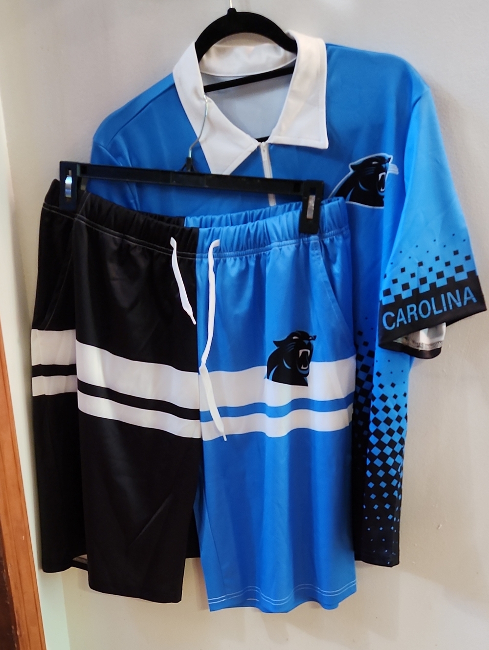 Carolina Panthers Blue & Black Athletic Men's Shorts